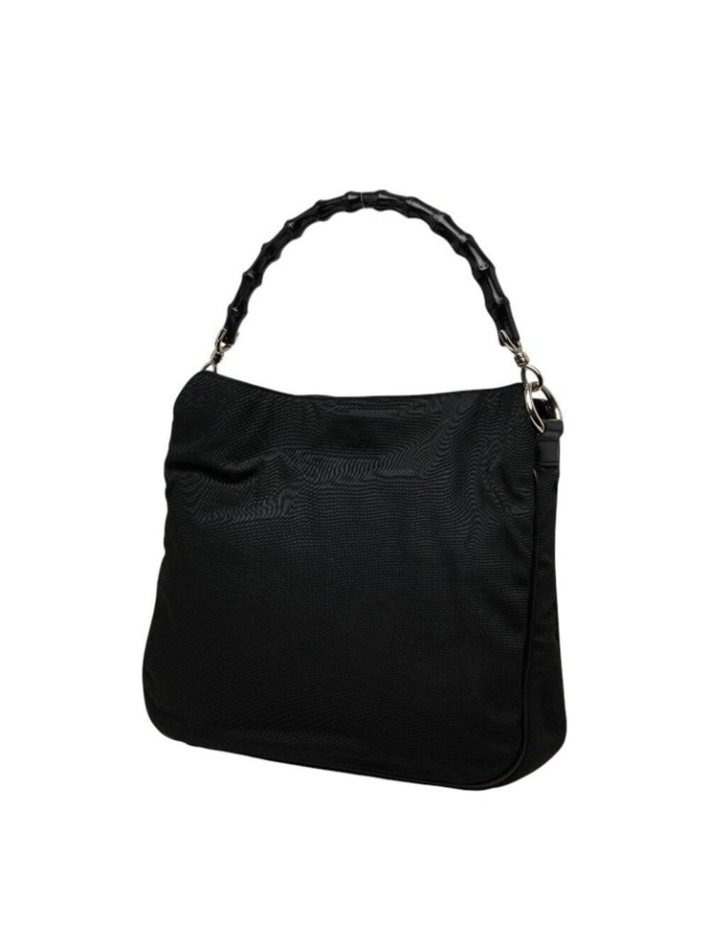 Gucci Bamboo Handbag Black Nylon